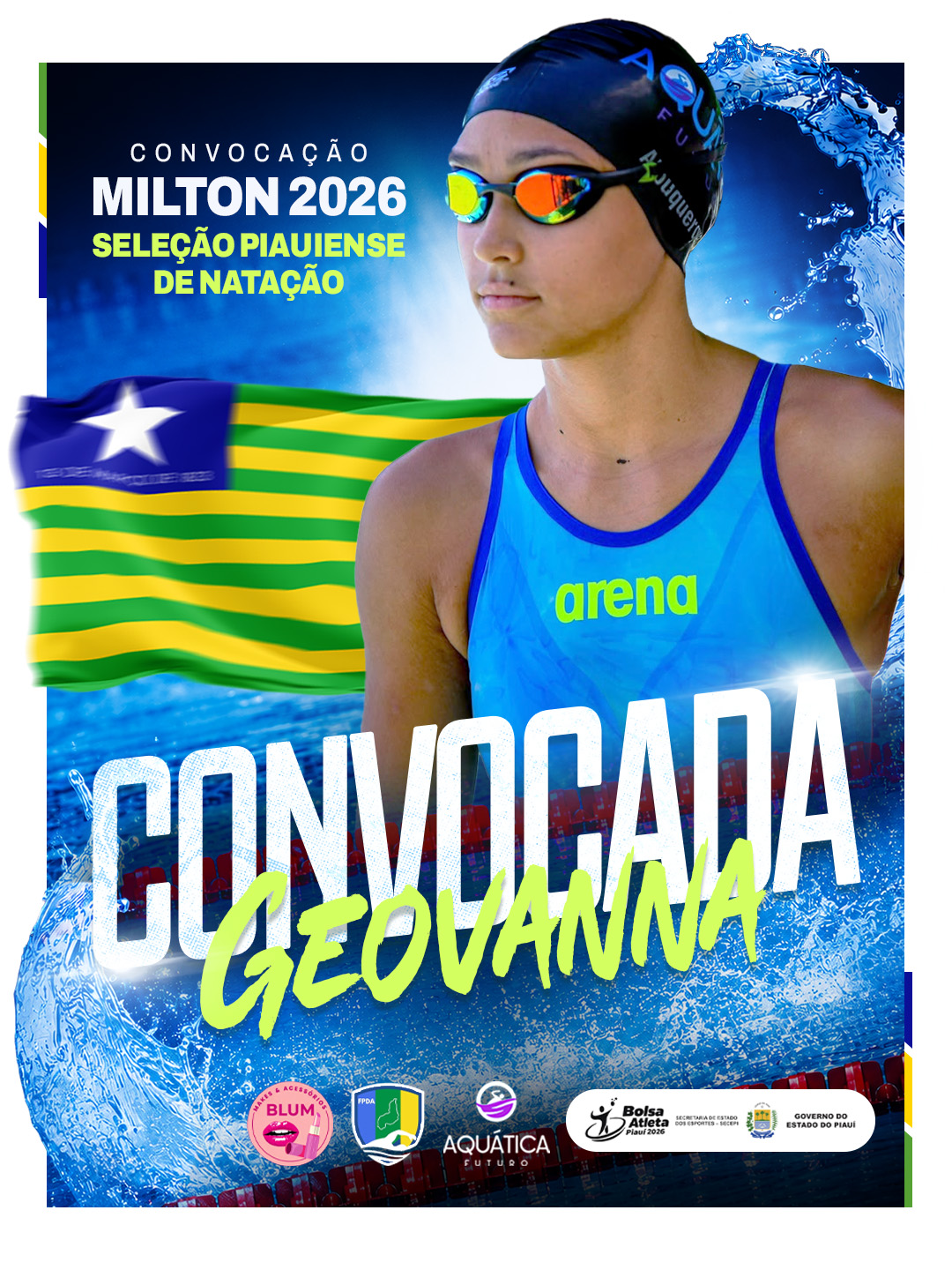Post para a atleta Geovanna